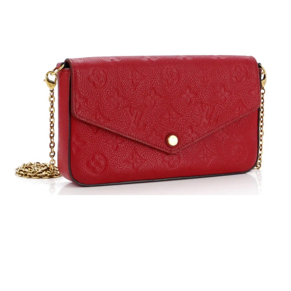 Louis Vuitton Red Leather Chain Bag